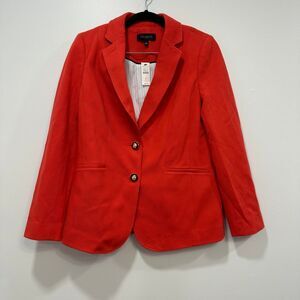 Talbots Blazer 4 Orange Red Career Business Cotton Bright Button Jacket NWT $169
